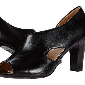 LifeStride Caren Women's Open Toe Black Heels 7.5